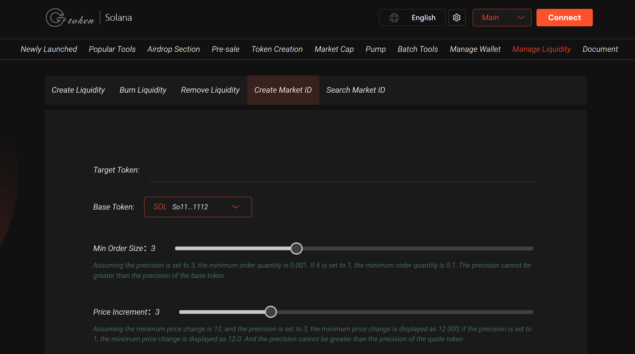 how to create market id solana